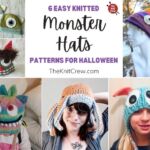6 Easy Knitted Halloween Monster Hat Patterns FB POSTER