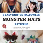 6 Easy Knitted Halloween Monster Hat Patterns PIN 1