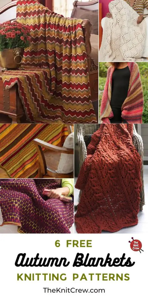 6 Free Autumn Blanket Knitting Patterns PIN 3