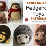 6 Free Knitted Hedgehog Toy Patterns FB POSTER