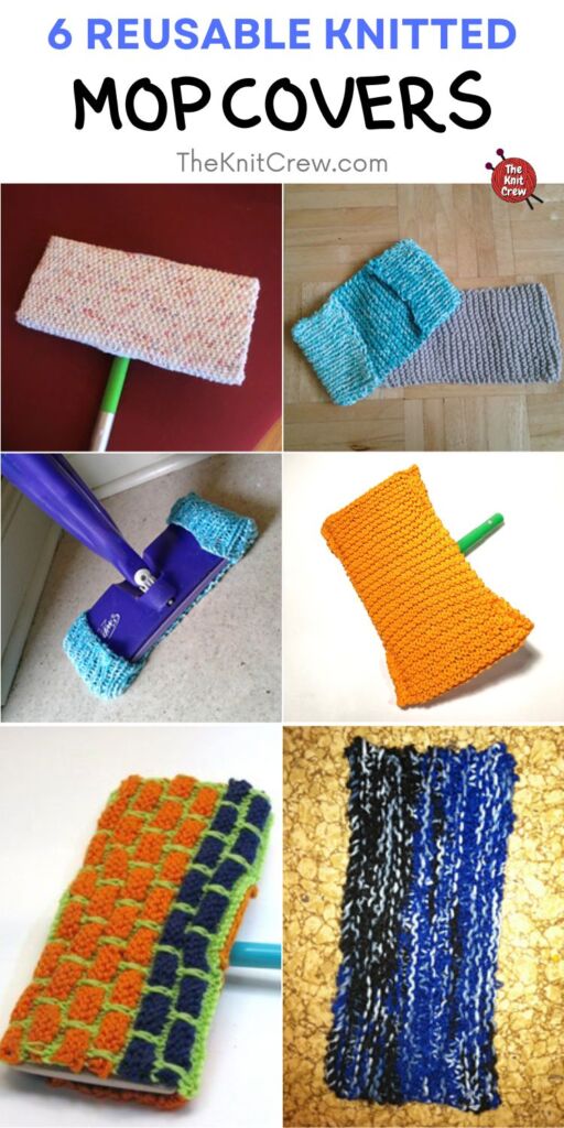 6 Reusable Knitted Mop Covers PIN 2