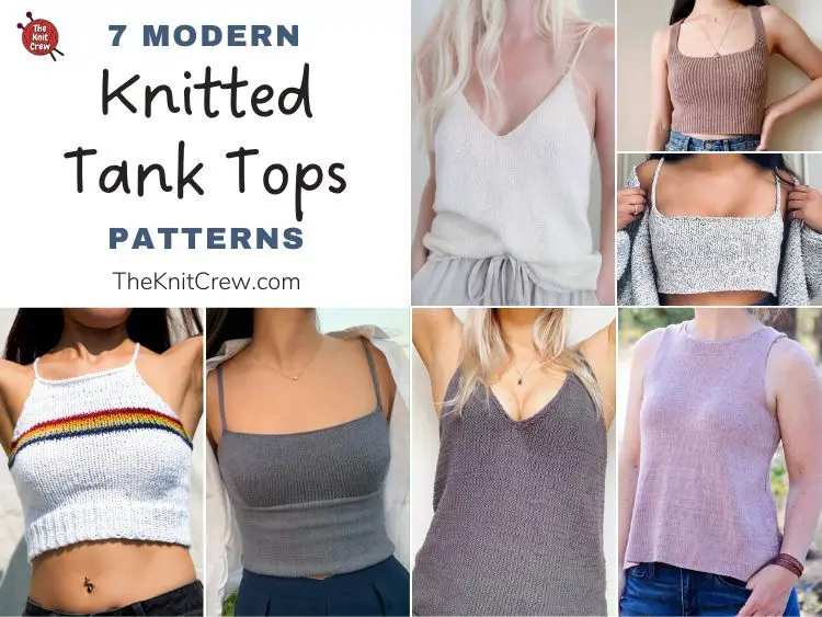 7 Modern Knitted Tank Top Patterns FB POSTER