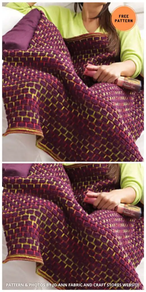 Autumn Bricks Blanket - 6 Free Knitted Autumn Blanket Patterns (2)