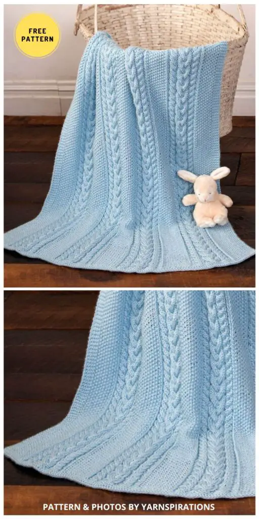 Caron Little Boy Blue Baby Blanket - 6 Knitted Pastel Colors Blanket Patterns