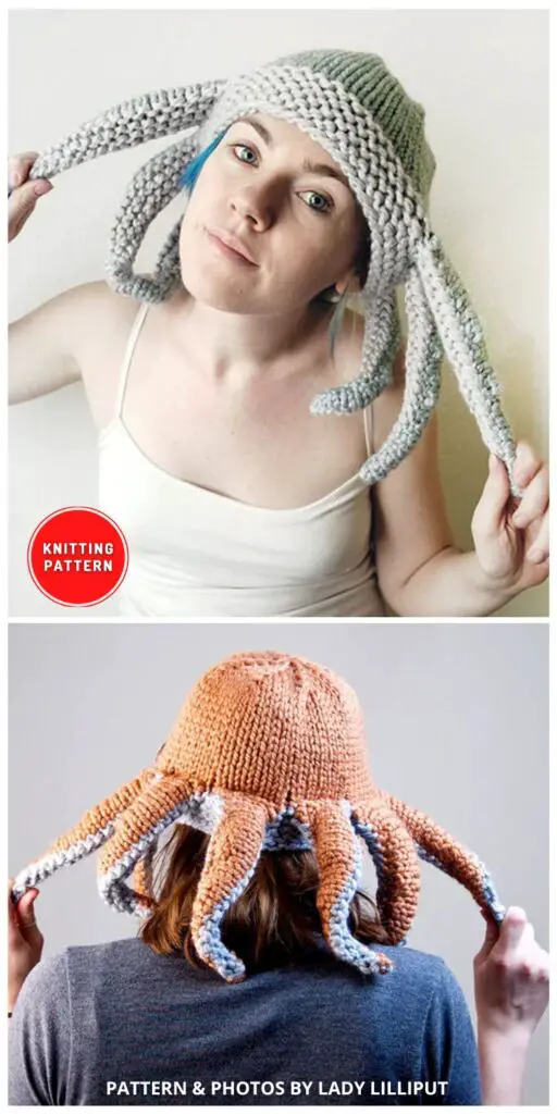 Knit Octopus Hat - 6 Easy Knitted Halloween Monster Hat Patterns