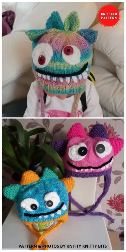 Monster Hats - 6 Easy Knitted Halloween Monster Hat Patterns