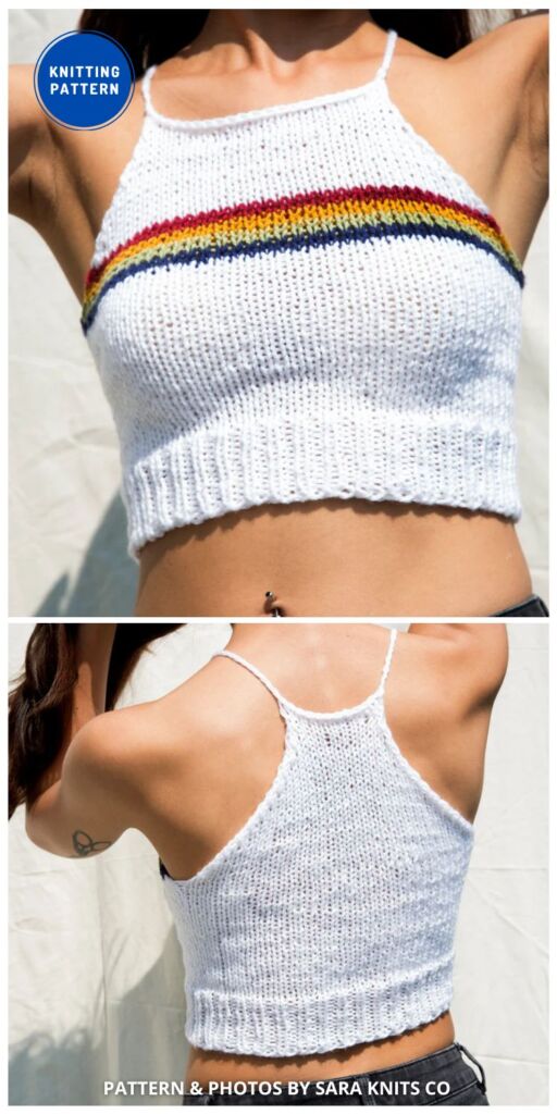 Retro Striped Tank - 7 Modern Knitted Tank Top Patterns