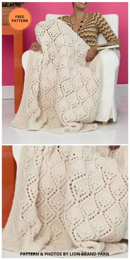 Winter Lace Afghan - 6 Free Knitted Autumn Blanket Patterns