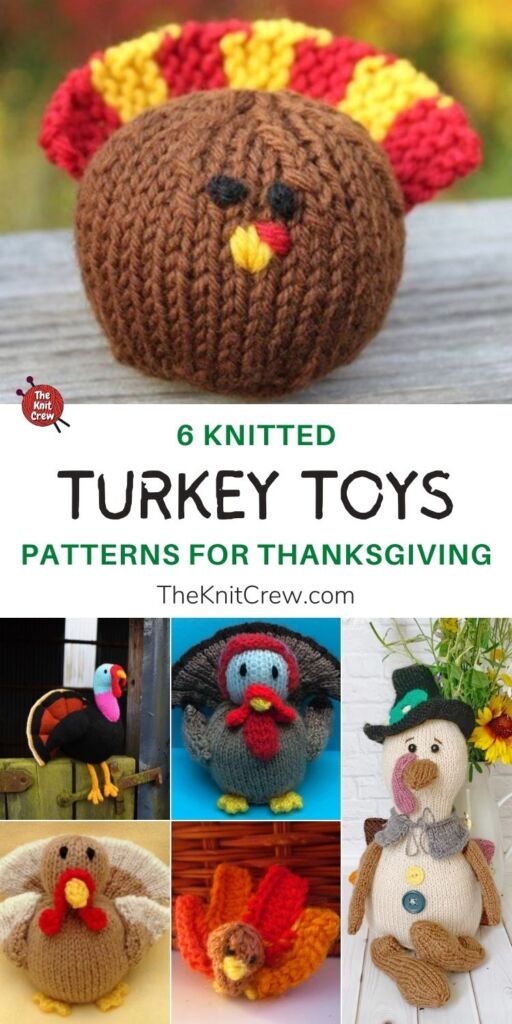 6 Knitted Turkey Toy Patterns For Thanksgiving PIN 1