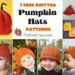 7 Free Knitted Pumpkin Hat Patterns FB POSTER