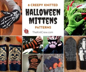 8 Creepy Knitted Halloween Mitten Patterns FB POSTER