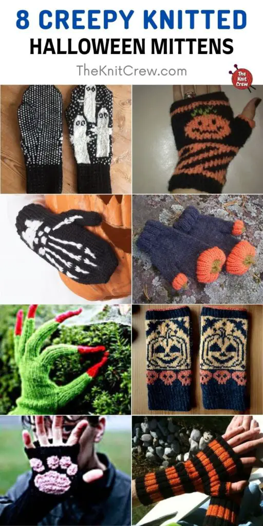 8 Creepy Knitted Halloween Mittens PIN 2