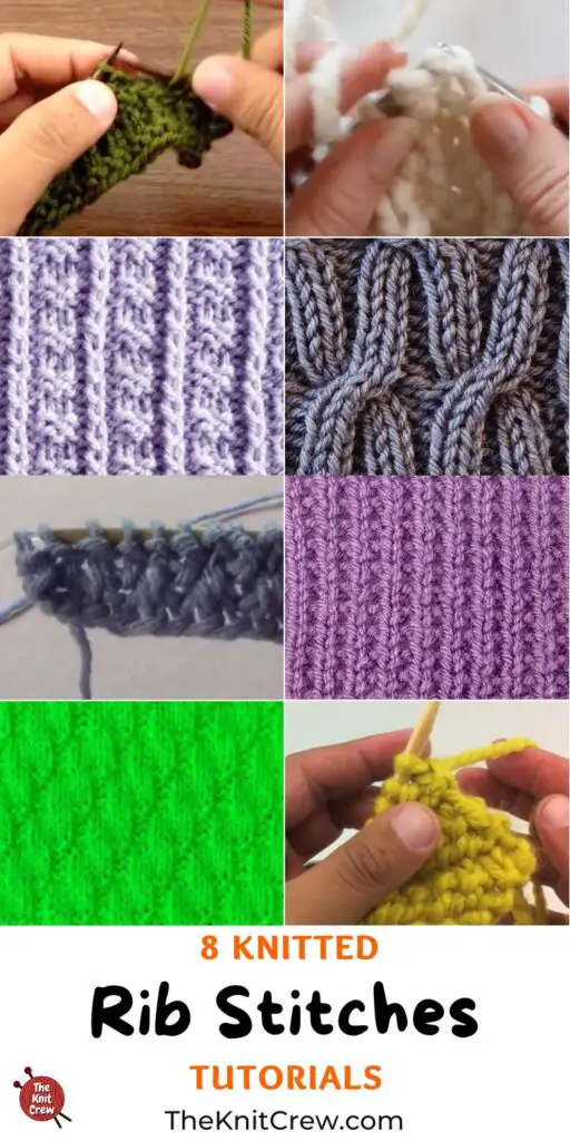 8 Knitted Rib Stitch Tutorials PIN 3