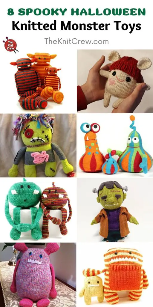 8 Spooky Halloween Knitted Monster Toys PIN 2
