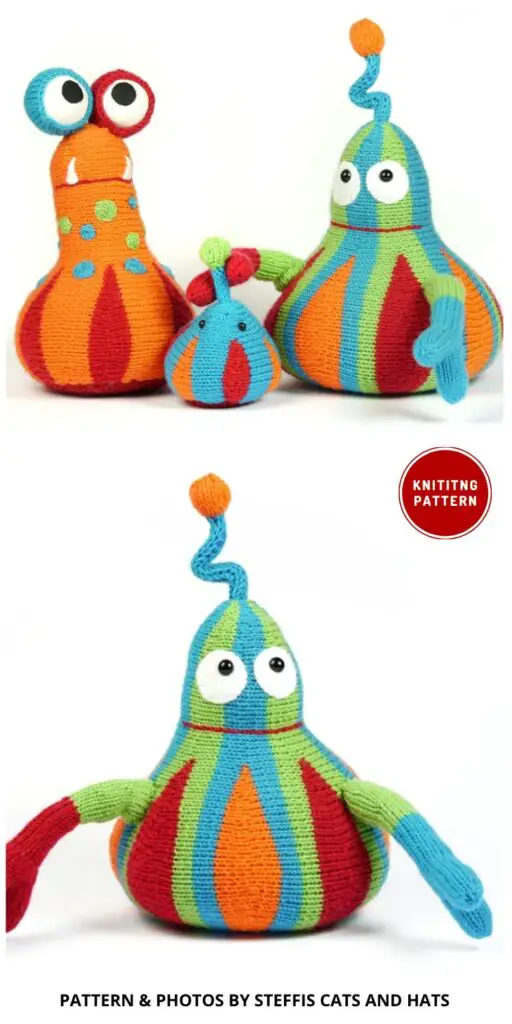 Family PUU Cuddly Monster - 8 Spooky Knitted Monster Toy Patterns For Halloween