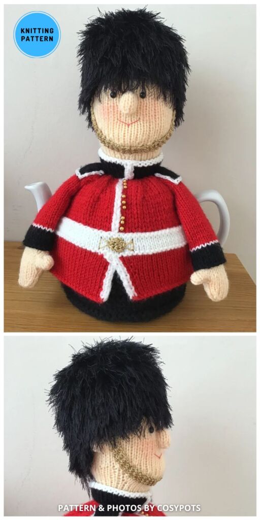 Gerald the Grenadier Guard Tea Cosy - 8 Knitted Tea Cozy Patterns To Make