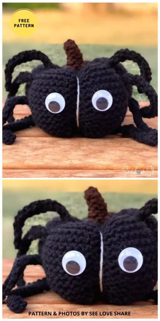 Lil Monsters Spider Pumpkin - 6 Free Knitted Spider Patterns For Halloween