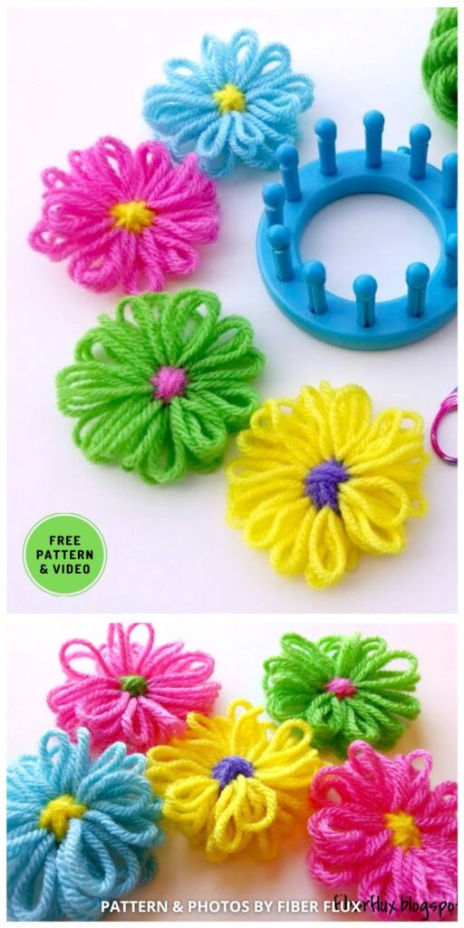 Loom Flower - 8 Free Loom Knitting Patterns Ideas