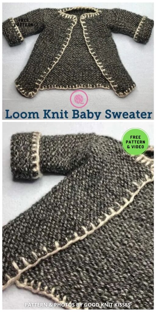 Loom Knit Baby Sweater - 8 Free Loom Knitting Patterns Ideas