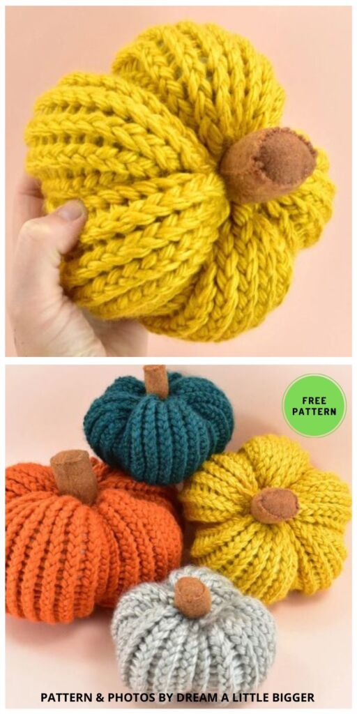 Loom Knit Pumpkins - 8 Free Loom Knitting Patterns Ideas