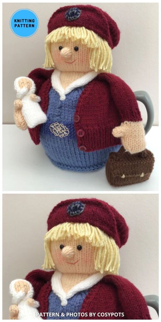 Molly the Midwife Tea Cosy - 8 Knitted Tea Cozy Patterns To Make