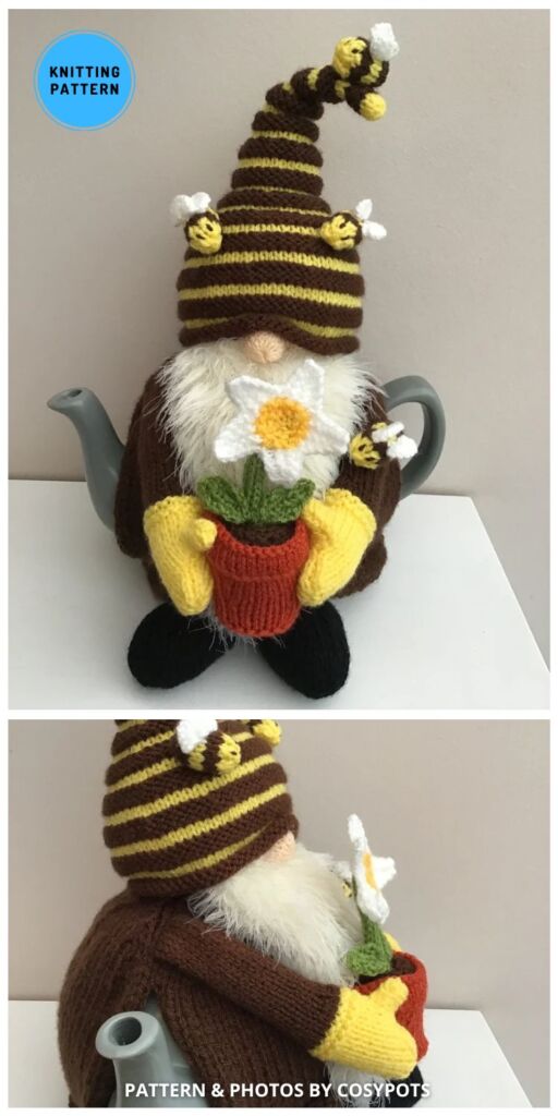 Mr Bumble Tea Cosy - 8 Knitted Tea Cozy Patterns To Make