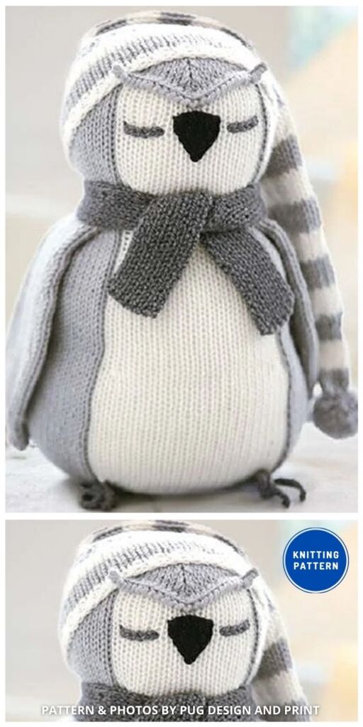 Nite Nite Owl Knitting Pattern - 8 Fun Knitted Owl Toy Patterns