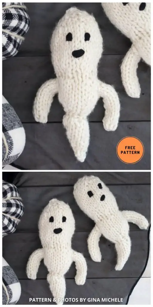 Plush Ghost Knitting Pattern - 6 Free Halloween Ghost Toy Knitting Patterns