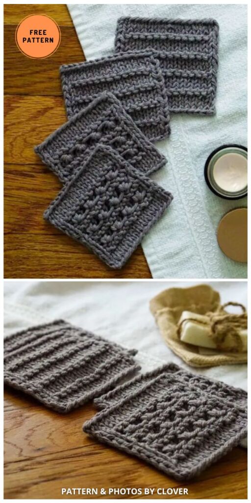 Porte Face Scrubbies- 7 Free Knitted Reusable Face Scrubbie Patterns