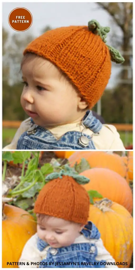 Pumpkin Patch Kid- 7 Free Knitted Pumpkin Hat Patterns