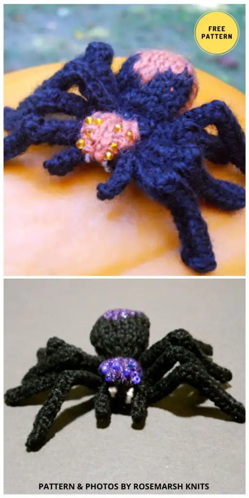 Sparkly Spider - 6 Free Knitted Spider Patterns For Halloween