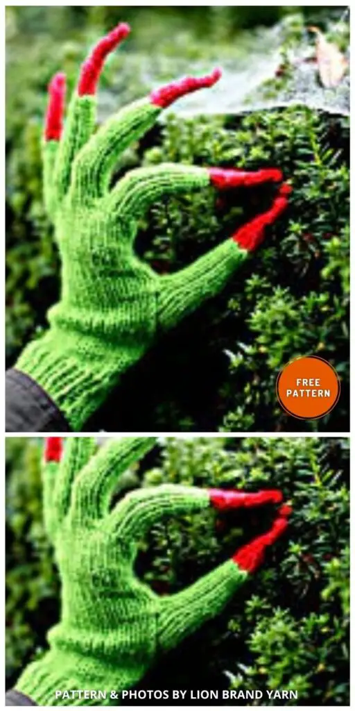 Witchy Hands Pattern - 8 Creepy Knitted Halloween Mitten Patterns