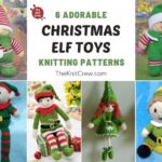 6 Adorable Christmas Elf Toy Knitting Patterns FB POSTER