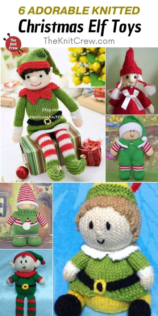 6 Adorable Knitted Christmas Elf Toys PIN 2