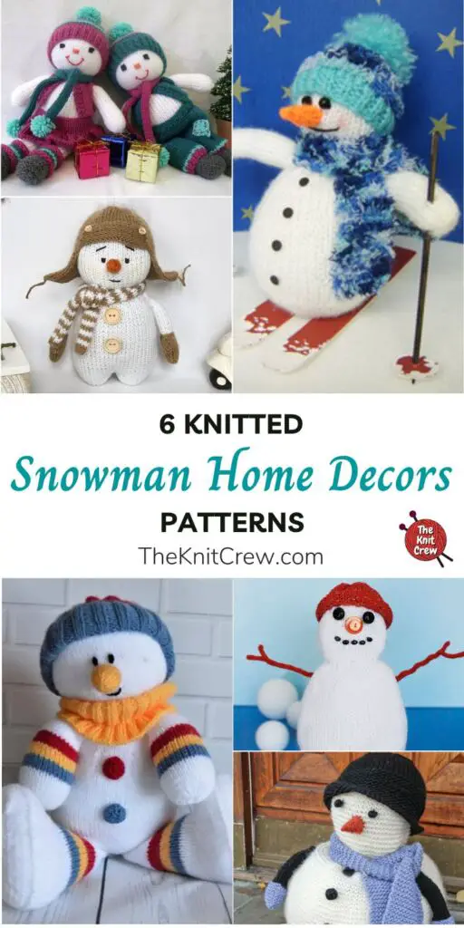 6 Knitted Snowman Home Decor Patterns PIN 1
