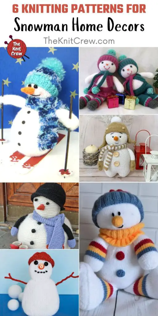 6 Knitting Patterns For Snowman Home Decors PIN 2