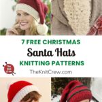 7 Free Christmas Santa Hat Knitting Patterns PIN 1