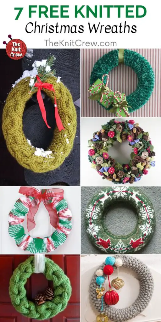7 Free Knitted Christmas Wreaths PIN 2
