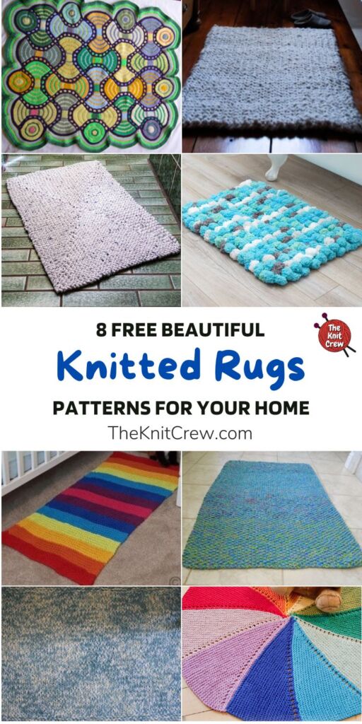 8 Free Beautiful Knitted Rug Patterns For Your Home PIN 1
