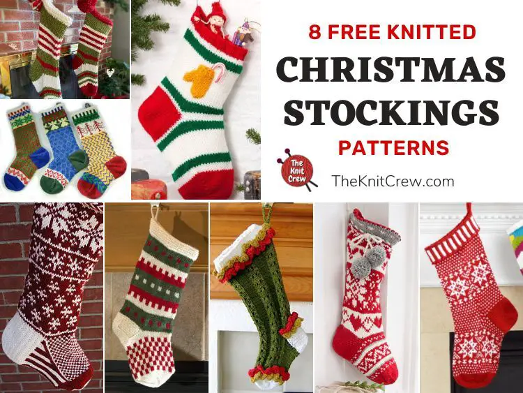 8 Free Knitted Christmas Stocking Patterns FB POSTER