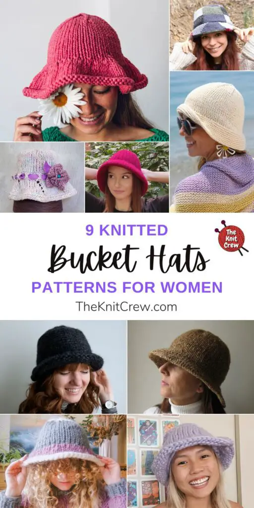 9 Knitted Bucket Hat Patterns For Women PIN 1