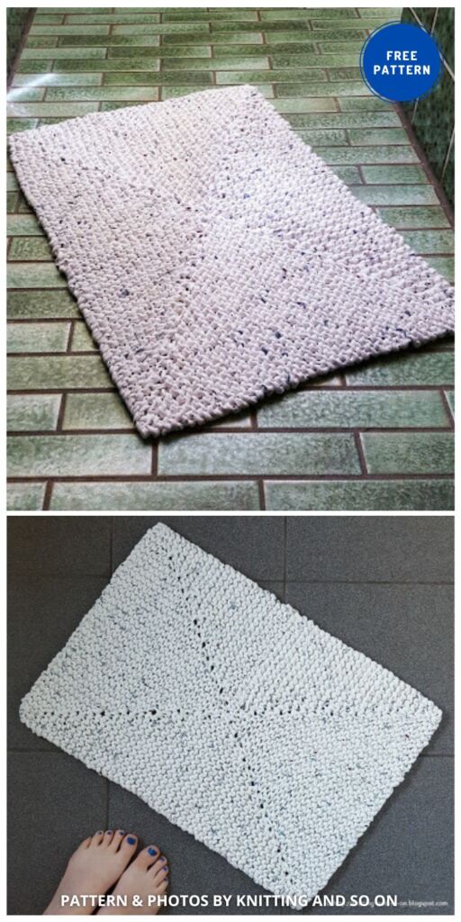 Bath Rug - 8 Free Beautiful Knitted Rug Patterns For Your Home