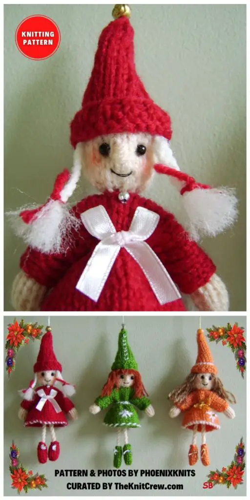 Bell Elves Pattern - 6 Adorable Christmas Elf Toy Knitting Patterns