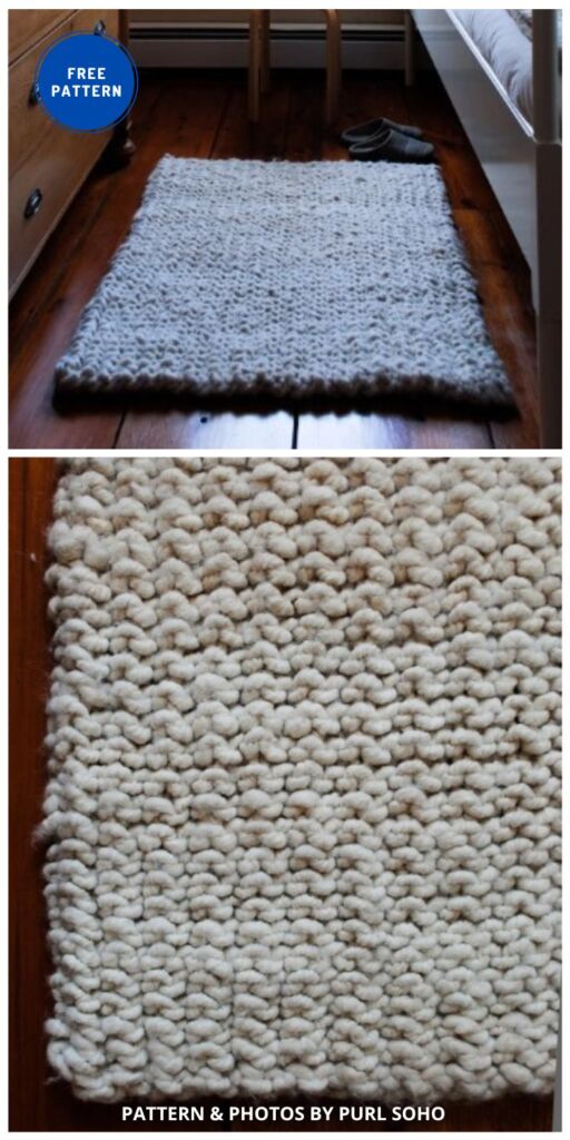 Big Stitch Knit Rug - 8 Free Beautiful Knitted Rug Patterns For Your Home