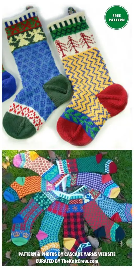 Cascade Christmas Stocking - 8 Free Knitted Christmas Stocking Patterns