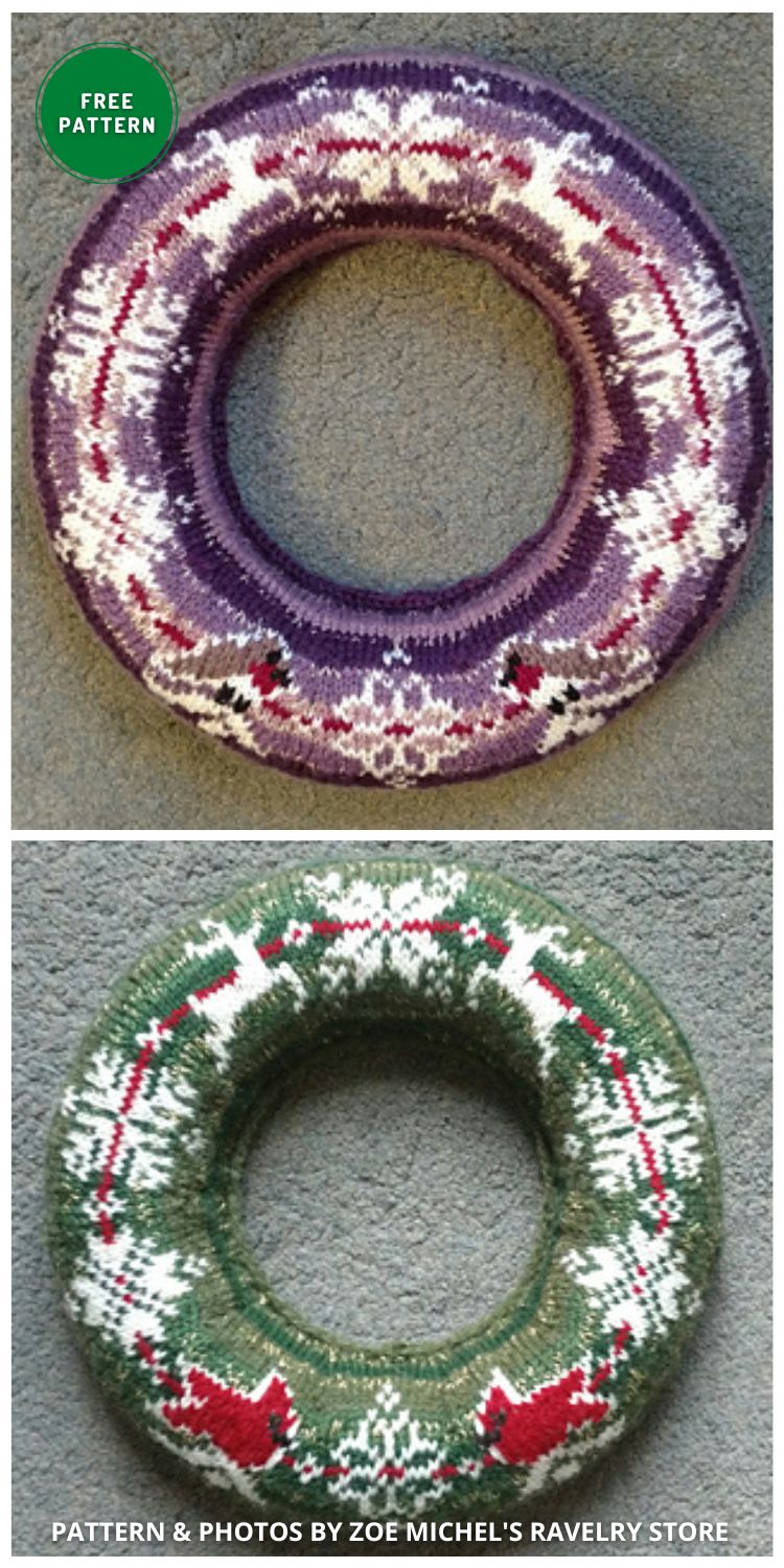 7 Free Knitted Christmas Wreath Patterns The Knit Crew