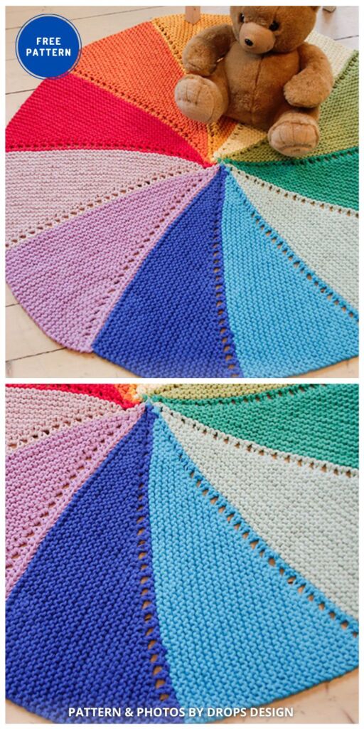 Colour Wheel Carpet - 8 Free Beautiful Knitted Rug Patterns For Your Home