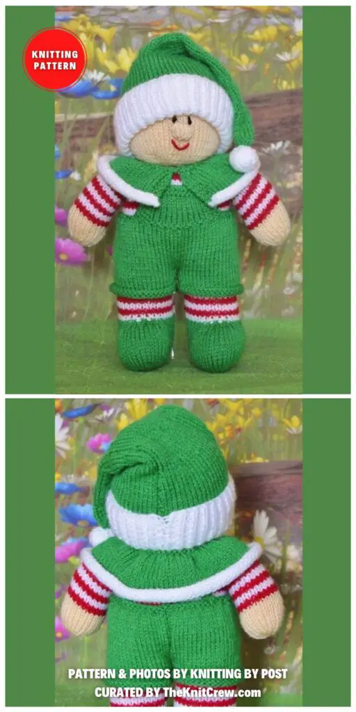 DungarElf Knitting Pattern - 6 Adorable Christmas Elf Toy Knitting Patterns