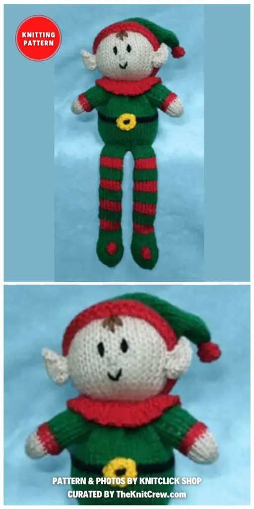 Elf Shelf Sitter Choc Orange Cover - 6 Adorable Christmas Elf Toy Knitting Patterns
