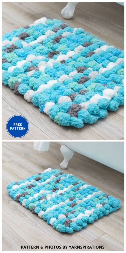 Red Heart Luxurious Bath Rug - 8 Free Beautiful Knitted Rug Patterns For Your Home